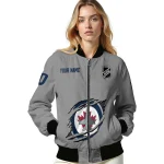 personalized winnipeg jets claw streak grey bomber jacket best selling