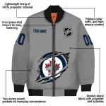 personalized winnipeg jets claw streak grey bomber jacket best selling