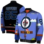 personalized winnipeg jets mario blocks blue black bomber jacket best selling