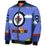 personalized winnipeg jets mario blocks blue black bomber jacket best selling