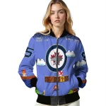 personalized winnipeg jets mario blocks blue black bomber jacket best selling