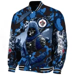 personalized winnipeg jets skull horde blue varsity jacket best selling