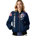 personalized winnipeg jets usa flag rips blue bomber jacket best selling
