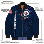personalized winnipeg jets usa flag rips blue bomber jacket best selling