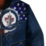 personalized winnipeg jets usa flag rips blue bomber jacket best selling