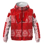 personalized wisconsin badgers cat eyes red windbreaker jacket best selling