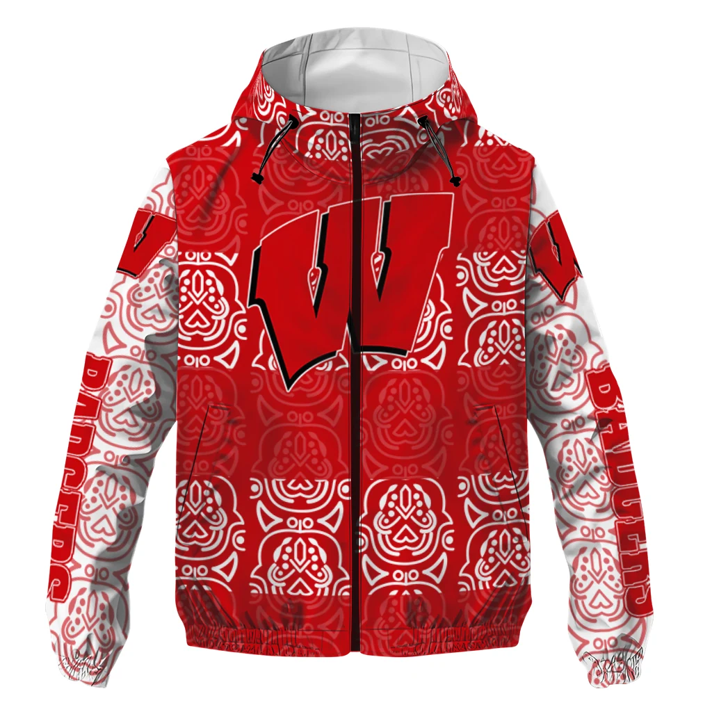 personalized wisconsin badgers cat eyes red windbreaker jacket best selling personalized wisconsin badgers cat eyes red windbreaker jacket best selling