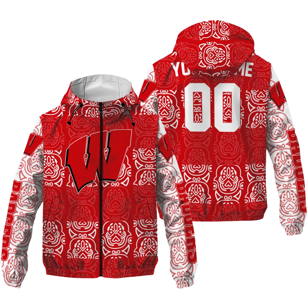 personalized wisconsin badgers cat eyes red windbreaker jacket high quality personalized wisconsin badgers cat eyes red windbreaker jacket high quality