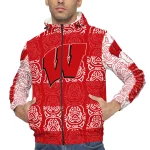 personalized wisconsin badgers cat eyes red windbreaker jacket best selling