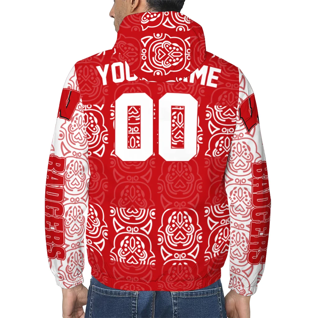 personalized wisconsin badgers cat eyes red windbreaker jacket trendy personalized wisconsin badgers cat eyes red windbreaker jacket trendy