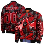personalized wisconsin badgers skull horde red bomber jacket best selling