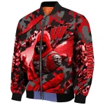 personalized wisconsin badgers skull horde red bomber jacket best selling