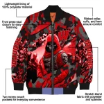 personalized wisconsin badgers skull horde red bomber jacket best selling