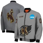 personalized wyoming cowboys feral slash grey bomber jacket best selling