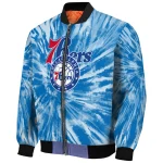 philadelphia 76ers dynamic rings blue bomber jacket best selling