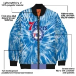 philadelphia 76ers dynamic rings blue bomber jacket best selling