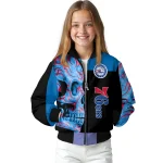 philadelphia 76ers fire skull blue black bomber jacket best selling