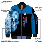 philadelphia 76ers intricate skull blue black bomber jacket best selling