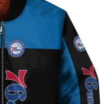 philadelphia 76ers intricate skull blue black bomber jacket best selling