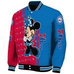 philadelphia 76ers minnie mouse blue varsity jacket best selling