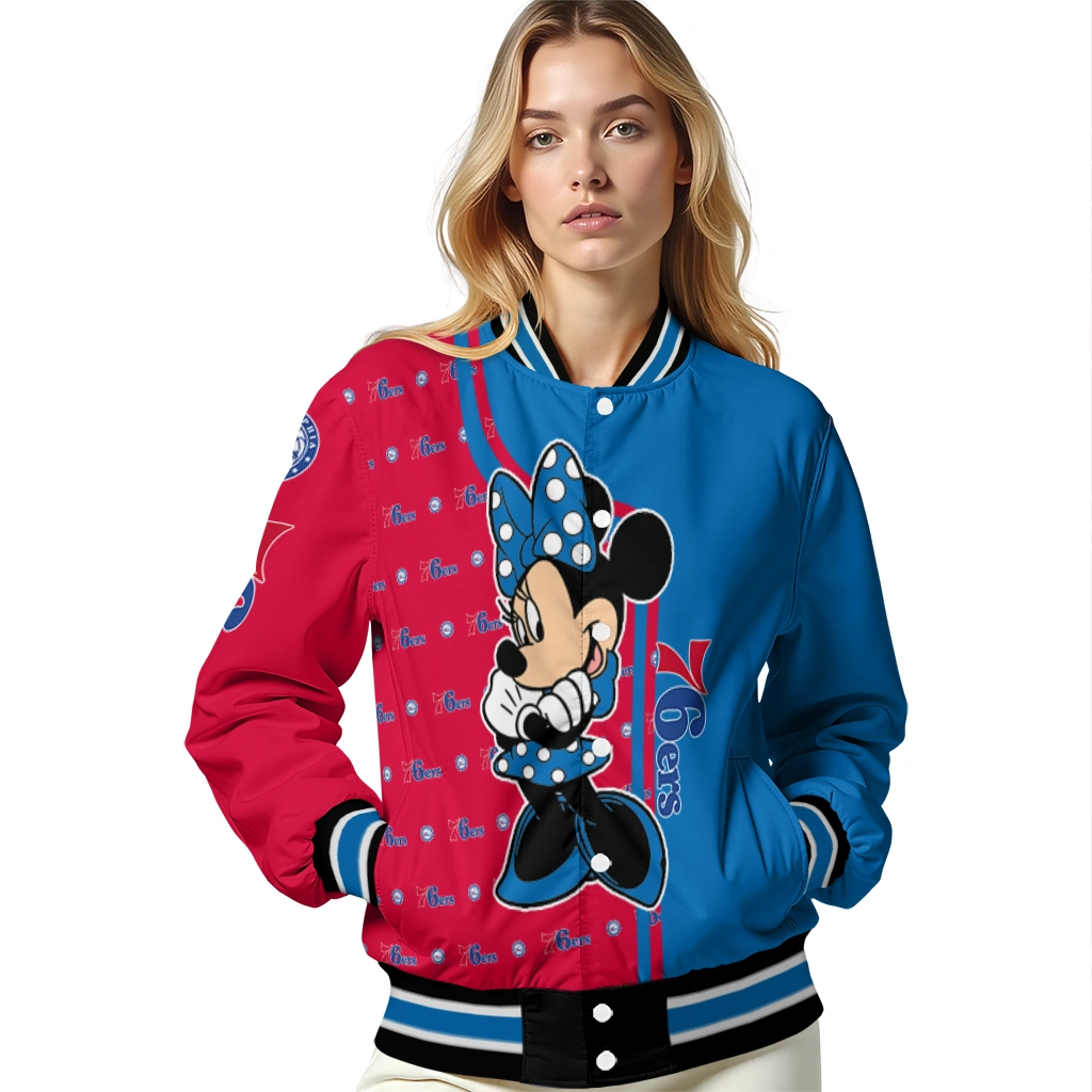 philadelphia 76ers minnie mouse blue varsity jacket latest model philadelphia 76ers minnie mouse blue varsity jacket latest model