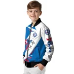 philadelphia 76ers ripped bolt blue white bomber jacket best selling
