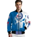 philadelphia 76ers skull outline blue white bomber jacket best selling