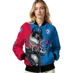 philadelphia 76ers spooky grin blue bomber jacket best selling