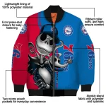 philadelphia 76ers spooky grin blue bomber jacket best selling