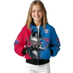 philadelphia 76ers spooky grin blue bomber jacket best selling