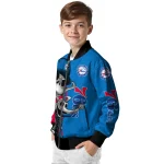 philadelphia 76ers spooky grin blue bomber jacket best selling