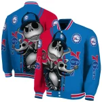 philadelphia 76ers spooky grin blue varsity jacket best selling