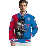 philadelphia 76ers spooky grin blue varsity jacket best selling