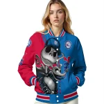 philadelphia 76ers spooky grin blue varsity jacket best selling