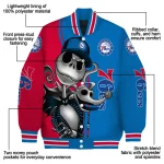 philadelphia 76ers spooky grin blue varsity jacket best selling