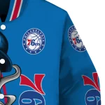 philadelphia 76ers spooky grin blue varsity jacket best selling