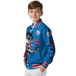 philadelphia 76ers spooky grin blue varsity jacket best selling