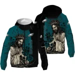 philadelphia eagles jesus roses green black windbreaker jacket best selling