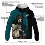 philadelphia eagles jesus roses green black windbreaker jacket best selling