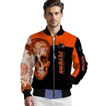 philadelphia flyers intricate skull orange black bomber jacket best selling