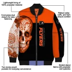 philadelphia flyers intricate skull orange black bomber jacket best selling