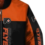 philadelphia flyers intricate skull orange black bomber jacket best selling
