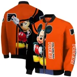 philadelphia flyers mickey mouse orange bomber jacket best selling