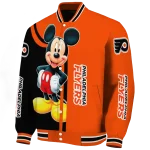 philadelphia flyers mickey mouse orange varsity jacket best selling