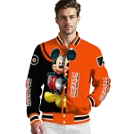 philadelphia flyers mickey mouse orange varsity jacket best selling