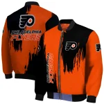 philadelphia flyers urban mark orange bomber jacket best selling