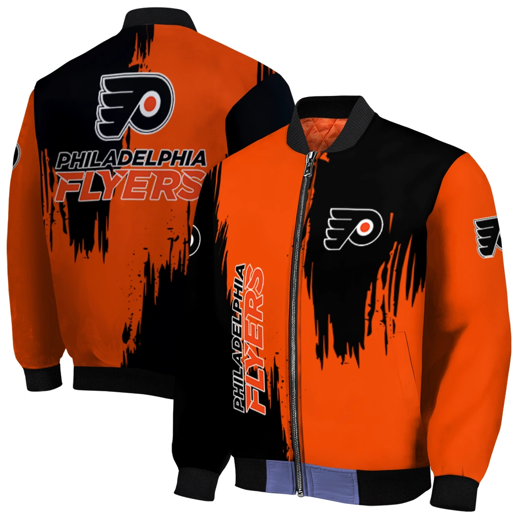philadelphia flyers urban mark orange bomber jacket best selling philadelphia flyers urban mark orange bomber jacket best selling