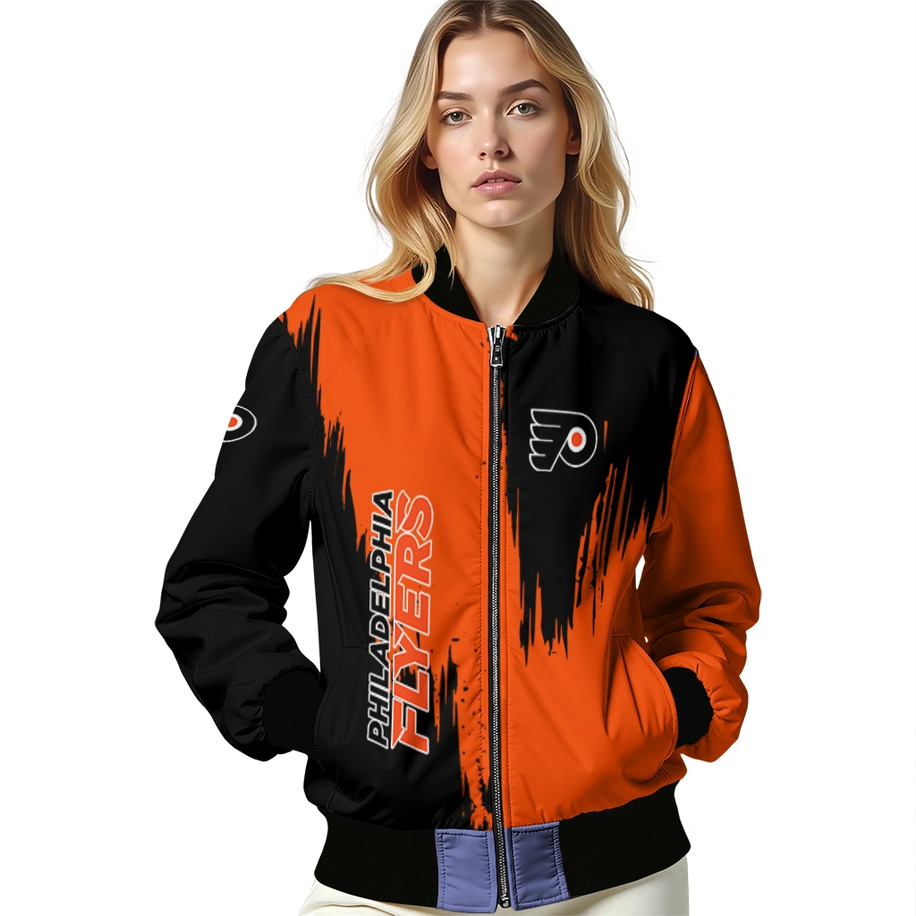 philadelphia flyers urban mark orange bomber jacket latest model philadelphia flyers urban mark orange bomber jacket latest model