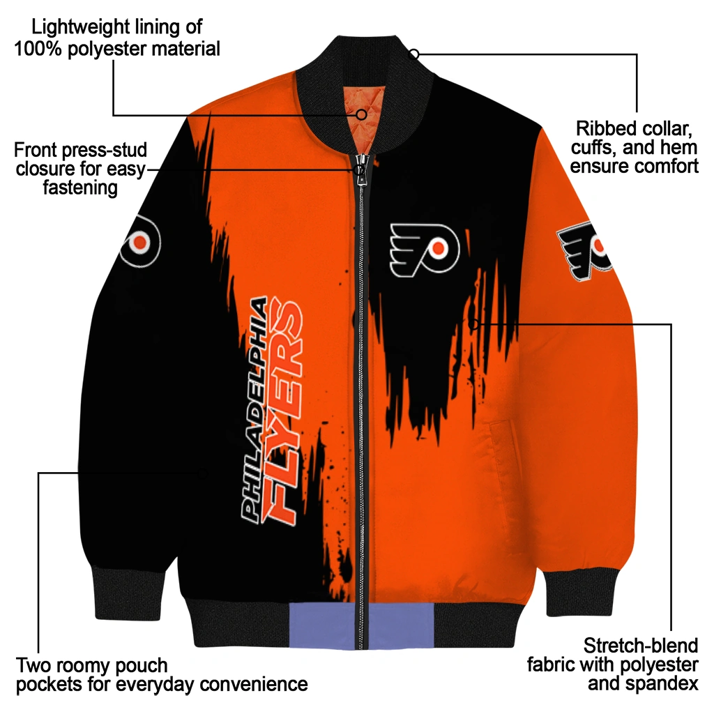 philadelphia flyers urban mark orange bomber jacket new arrival philadelphia flyers urban mark orange bomber jacket new arrival