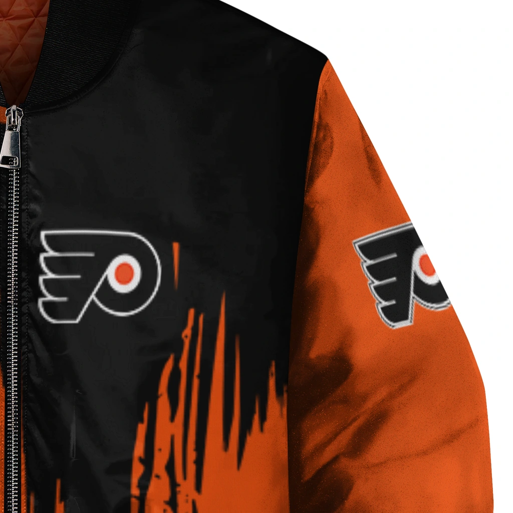 philadelphia flyers urban mark orange bomber jacket premium grade philadelphia flyers urban mark orange bomber jacket premium grade